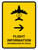 Flight Information With Right Arrow Yellow Bilingual Spanish Portrait - Wall Sign