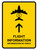 Flight Information With Up Arrow Yellow Bilingual Spanish Portrait - Wall Sign