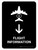 Flight Information With Down Arrow Black Portrait - Wall Sign