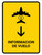Flight Information With Down Arrow Yellow Spanish Portrait - Wall Sign
