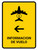 Flight Information With Left Arrow Yellow Spanish Portrait - Wall Sign