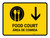Food Court With Down Arrow Yellow Bilingual Spanish Landscape - Wall Sign