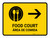 Food Court With Right Arrow Yellow Bilingual Spanish Landscape - Wall Sign