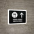 Food Court With Up Arrow Black Bilingual Landscape - Wall Sign