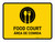 Food Court Yellow Bilingual Spanish Landscape - Wall Sign
