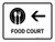 Food Court With Left Arrow White Landscape - Wall Sign