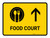 Food Court With Up Arrow Yellow Landscape - Wall Sign