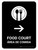 Food Court With Right Arrow Black Bilingual Spanish Portrait - Wall Sign