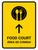 Food Court With Up Arrow Yellow Bilingual Spanish Portrait - Wall Sign