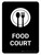 Food Court Black Portrait - Wall Sign