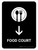 Food Court With Down Arrow Black Portrait - Wall Sign