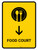 Food Court With Down Arrow Yellow Portrait - Wall Sign