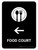 Food Court With Left Arrow Black Portrait - Wall Sign