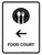 Food Court With Left Arrow White Portrait - Wall Sign