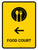 Food Court With Left Arrow Yellow Portrait - Wall Sign