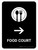 Food Court With Right Arrow Black Portrait - Wall Sign