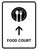 Food Court With Up Arrow White Portrait - Wall Sign