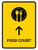Food Court With Up Arrow Yellow Portrait - Wall Sign