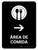 Food Court With Right Arrow Black Spanish Portrait - Wall Sign