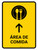 Food Court With Up Arrow Yellow Spanish Portrait - Wall Sign