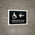 Handicapped Access With Left Arrow Black Bilingual Landscape - Wall Sign