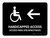 Handicapped Access With Left Arrow Black Bilingual Landscape - Wall Sign