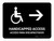 Handicapped Access With Right Arrow Black Bilingual Landscape - Wall Sign