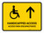 Handicapped Access With Up Arrow Yellow Bilingual Spanish Landscape - Wall Sign