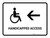 Handicapped Access With Left Arrow White Landscape - Wall Sign