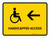 Handicapped Access With Left Arrow Yellow Landscape - Wall Sign