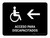 Handicapped Access With Left Arrow Black Spanish Landscape - Wall Sign