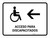 Handicapped Access With Left Arrow White Spanish Landscape - Wall Sign