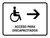 Handicapped Access With Right Arrow White Spanish Landscape - Wall Sign