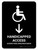 Handicapped Access With Down Arrow Black Bilingual Portrait - Wall Sign