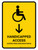 Handicapped Access With Down Arrow Yellow Bilingual Spanish Portrait - Wall Sign