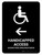Handicapped Access With Left Arrow Black Bilingual Portrait - Wall Sign