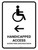 Handicapped Access With Left Arrow White Bilingual Spanish Portrait - Wall Sign