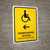 Handicapped Access With Left Arrow Yellow Bilingual Spanish Portrait - Wall Sign