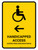 Handicapped Access With Left Arrow Yellow Bilingual Spanish Portrait - Wall Sign