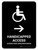 Handicapped Access With Right Arrow Black Bilingual Spanish Portrait - Wall Sign