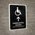 Handicapped Access With Up Arrow Black Bilingual Spanish Portrait - Wall Sign