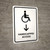 Handicapped Access With Down Arrow White Portrait - Wall Sign