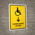 Handicapped Access With Down Arrow Yellow Portrait - Wall Sign