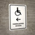 Handicapped Access With Left Arrow White Portrait - Wall Sign