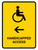 Handicapped Access With Left Arrow Yellow Portrait - Wall Sign