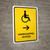 Handicapped Access With Right Arrow Yellow Portrait - Wall Sign