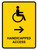 Handicapped Access With Right Arrow Yellow Portrait - Wall Sign