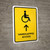 Handicapped Access With Up Arrow Yellow Portrait - Wall Sign