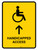 Handicapped Access With Up Arrow Yellow Portrait - Wall Sign