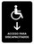 Handicapped Access With Down Arrow Black Spanish Portrait - Wall Sign